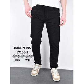 Джинси чоловічі L7106-1 black р.29-38 "God Baron" недорого оптом від прямого постачальника