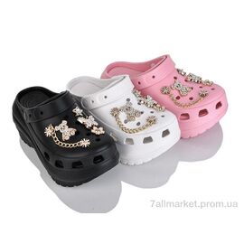 Крокси жіночі літні Літо E8829 mix (12 пар р.36-41) "Slippers" недорого оптом від прямого постачальника