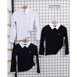 Блузка дитяча на дівчинку 5348 navy р.8-14 "Meloria" недорого оптом від прямого постачальника