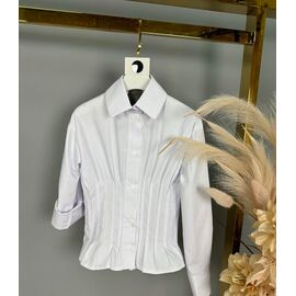 Фотография Блузка детская на девочку 603 white р.116-140 "Delfinka" недорого оптом от прямого поставщика