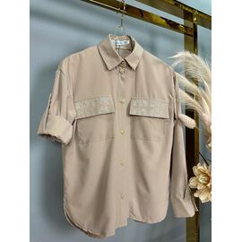 Фотография Рубашка детская на девочку 610 beige р.146-164 "Delfinka" недорого оптом от прямого поставщика