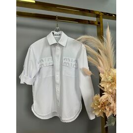 Сорочка дитяча на дівчинку 610 white р.146-164 "Delfinka" недорого оптом від прямого постачальника