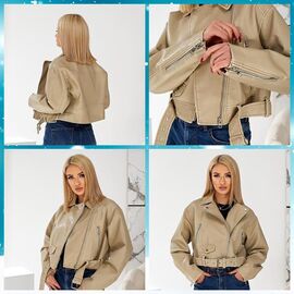 Куртка жіноча демісезонна DJ2681T beige р.S-XL "Dorimodes" недорого оптом від прямого постачальника