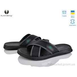 Шльопанці чоловічі пляжні Літо Лак. Чорний (8 пар р.40-45) "Alex Bens" недорого оптом від прямого постачальника