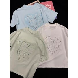 Фотография Футболка детская на девочку 33112 grey р.130-170 "Yalisi" недорого оптом от прямого поставщика