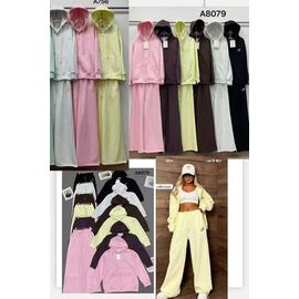 Костюм спортивний жіночий теплий A8079 d.grey р.M-XL "FLORA" недорого оптом від прямого постачальника