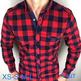 Сорочка чоловіча ND298 red р.42-48 "EMRE" недорого оптом від прямого постачальника