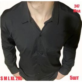 Сорочка чоловіча N247 black р.46-54 "EMRE" недорого оптом від прямого постачальника