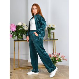 Спортивний костюм жіночий на блискавці велюр прямі штани напівбатал 48,50,52 (2кв) "NOWEMBER"