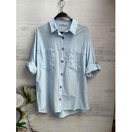 Фотография Рубашка женская 8601 l.blue р.S-L "SHEPARIS" недорого оптом от прямого поставщика