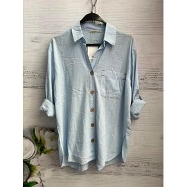 Фотография Рубашка женская 8603 l.blue р.S-L "SHEPARIS" недорого оптом от прямого поставщика