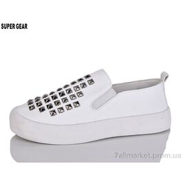 Сліпони дитячі без шнурків Весна/осінь D728-2 white (6 пар р.32-37) "Super Gear" недорого оптом від прямого постачальника