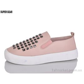 Сліпони дитячі без шнурків Весна/осінь D728-3 pink (6 пар р.32-37) "Super Gear" недорого оптом від прямого постачальника