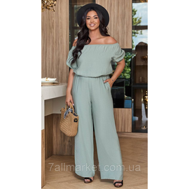 Комбінезон жіночий жатий льон розміри 46-60 "LADA" недорогий від прямого постачальник