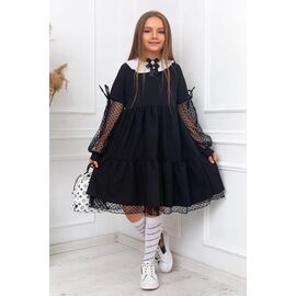 Фотография Платье детское на девочку 710 black р.128-152 "Seven Zikina" недорого оптом от прямого поставщика