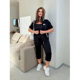 Фотография Костюм женский 922 black-white р.48-62 "Seven Zikina" недорого оптом от прямого поставщика