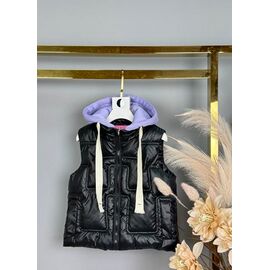 Жилетка дитяча на дівчинку W01 black р.92-116 "Delfinka" недорого оптом від прямого постачальника