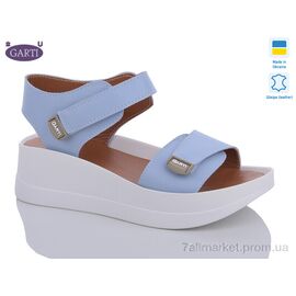 Фотография Босоножки женские летние Лето 0196 блакитна шкіра (6 пар р.36-41) "Garti" недорого оптом от прямого поставщика