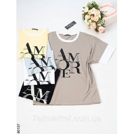 Футболка жіноча з принтом батал мікс кольорів XL-3 шт, 2XL-3 шт. "NOWEMBER" недорого від прямого постачальника