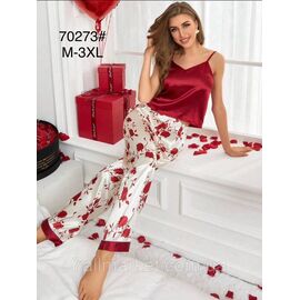 Фотография Пижама женская штаны+майка р-ры M-3XL "FLOWER" купить недорого от прямого поставщик