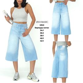 Фотография Бриджи женские 4943 l.blue р.32-42 "Jeans Style" недорого оптом от прямого поставщика