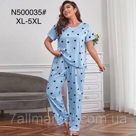 Піжама жіноча футболка + штани супербатал р-ри XL-5XL "FLOWER" купити недорого від прямого постачальника