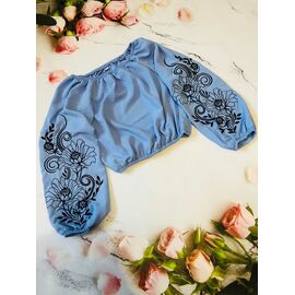 Фотография Блузка детская на девочку M73 l.blue р.122-140 "Moda school" недорого оптом от прямого поставщика