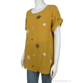 Фотография Женская блузка Лето 703 (08500) yellow (4 шт. р.сетка XL-4XL) "Obuvok" недорого оптом от прямого поставщика