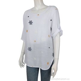 Фотография Женская блузка Лето 709 (08506) white (8 шт. р.сетка XL-4XL) "Obuvok" недорого оптом от прямого поставщика