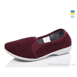 Фотография Тапки женские для дома Весна/осень Кредо вельвет бордо (7 пар р.37-41) "Lot Shoes" недорого оптом от прямого поставщика