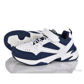 Фотография Кроссовки детские модные Весна/осень LC817 blue-white (6 пар р.32-37) "Цветик" недорого оптом от прямого поставщика