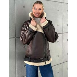 Куртка жіноча зимова DL619 brown р.S-L "Dorimodes" недорого оптом від прямого постачальника