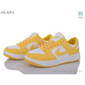 Фотография Кроссовки женские модные Весна/осень AJ06 white-yellow (8 пар р.36-41) "Ailaifa" недорого оптом от прямого поставщика