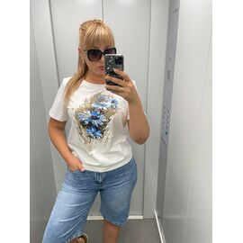 футболка жіноча 3721 white-beige р.50-60 "LIDA" недорого оптом від прямого постачальника