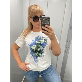 футболка жіноча 3721 white-l.blue р.50-60 "LIDA" недорого оптом від прямого постачальника