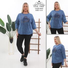 Костюм жіночий 8045 blue р.54-58 "Julia" недорого оптом від прямого постачальника