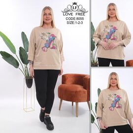 Фотография Костюм женский 8055 beige р.54-58 "Julia" недорого оптом от прямого поставщика