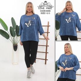 Костюм жіночий 8056 blue р.54-58 "Julia" недорого оптом від прямого постачальника