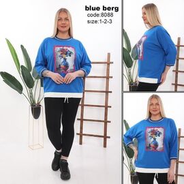 Костюм жіночий 8088 blue р.54-58 "Julia" недорого оптом від прямого постачальника