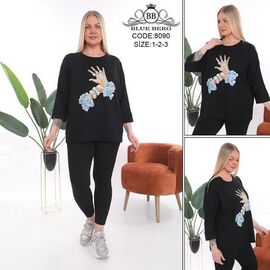 Костюм жіночий 8090 black р.54-58 "Julia" недорого оптом від прямого постачальника