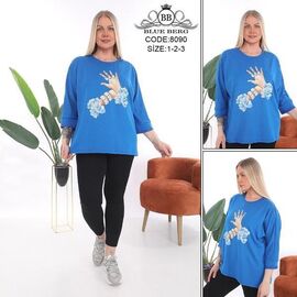 Костюм жіночий 8090 blue р.54-58 "Julia" недорого оптом від прямого постачальника