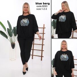 Фотография Костюм женский 8093 black р.54-58 "Julia" недорого оптом от прямого поставщика