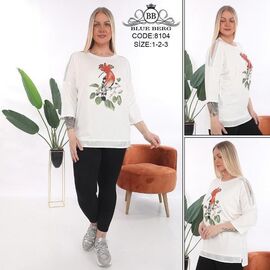 Фотография Костюм женский 8104 white р.54-58 "Julia" недорого оптом от прямого поставщика