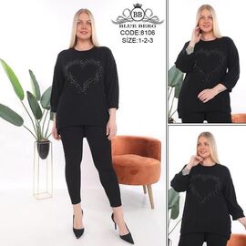 Фотография Костюм женский 8106 black р.54-58 "Julia" недорого оптом от прямого поставщика