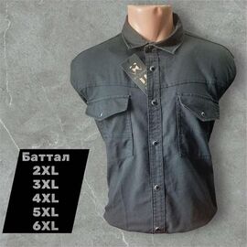 Фотография Рубашка мужская 5272 grey р.2XL-6XL "ROLADA" недорого оптом от прямого поставщика