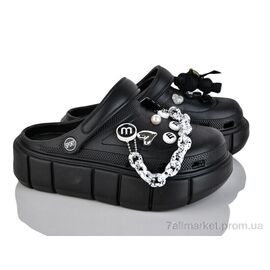 Крокси жіночі літні Літо 3221 black (6 пар р.36-41) "КалориЯ" недорого оптом від прямого постачальника