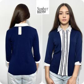 Блузка жіноча B6099 navy р.S-2XL "BASE" недорого оптом від прямого постачальника