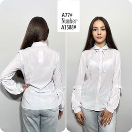 Фотография Блузка женская A1588 white р.S-2XL "BASE" недорого оптом от прямого поставщика