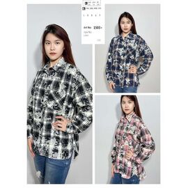 Сорочка жіноча 1503+ pink р.XL-5XL "BASE" недорого оптом від прямого постачальника