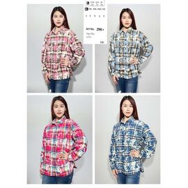 Сорочка жіноча 296+ l.blue р.XL-5XL "BASE" недорого оптом від прямого постачальника